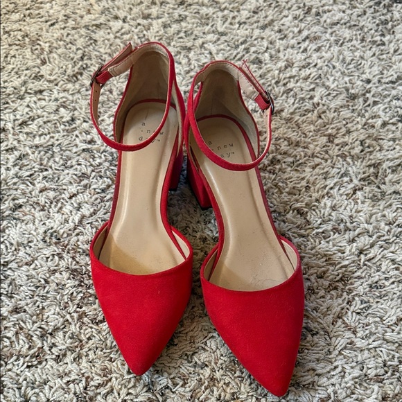 a new day Red Ankle Strap Block Heels - Picture 2 of 4